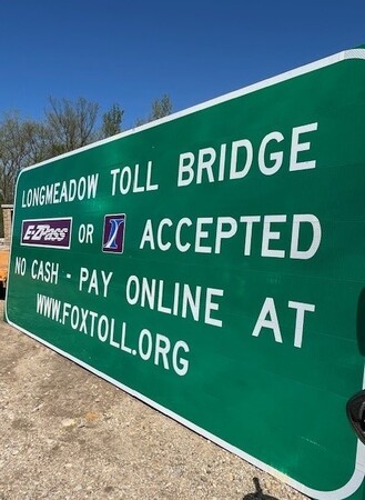 Longmeadow Toll Sign Removed from Gantry 