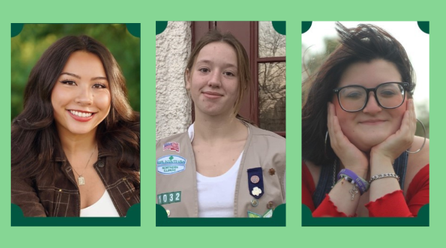 (l-to-r) Kaitlin Liu of Maple Park, Grace Bourbon of West Dundee and Alaina Nelson-Carrillo of Aurora each received the Girl Scout Gold Award, the organization's highest honor. 