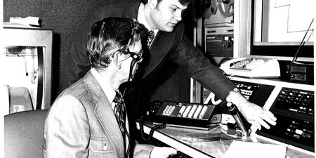 Former Left To Right:                     Batavia Mayor Bob Brown and Tri-Com Executive Director Jerry Bleck in 1976