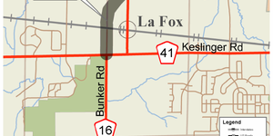 LaFox Road between Keslinger Road and IL Route 38