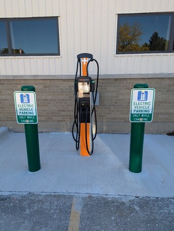 Public EV charger located at the Kane County Division of Transportation at 41W011 Burlington Rd, Campton Hills, IL 60175