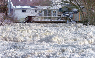 Picture of what a typical ice jam looks like 