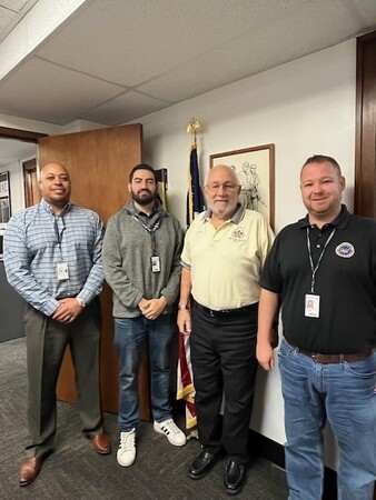 Veterans Service Officer Steven Wells, Veterans Service Officer Jesus Arteaga, FOP's John Stoffa, Veterans Assistance Commission Supt. Jake Zimmerman