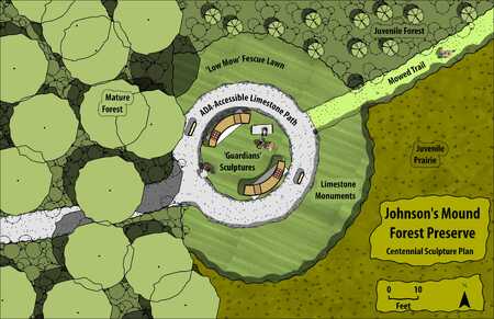 Rendering of the Centennial Grove Project at Johnson’s Mound Forest Preserve in Elburn