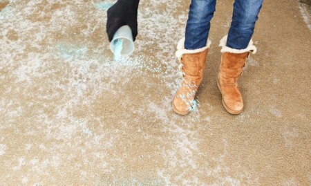 A little goes a long way when it comes to salting your driveway or walkway. 