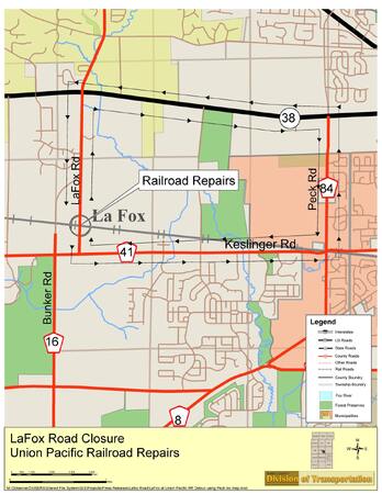 Map of area of closure 