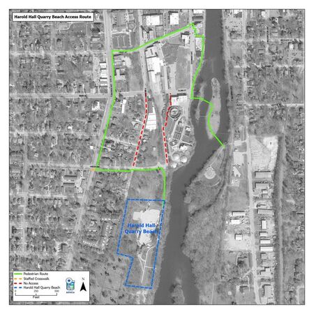 Map of Batavia Detours to Hall Quarry Beach 