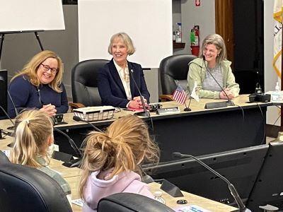 Girl Scouts from Troop 450 from Wild Rose School in St. Charles visited with Kane County Board Chair Corinne Pierog and women department leaders to learn more about their roles in government and beyond. 