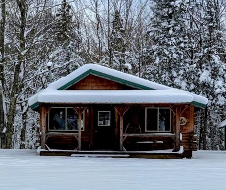 A cabin in the Northwoods, amid a mixed conifer-hardwood forest, is the perfect place to attempt a variety of retirement pursuits. At the top of Pam’s list: Get snowed in. Photo Credit to Joni Kupar