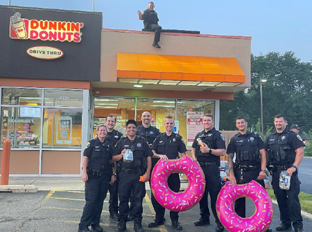 Police departments thorughout Kane County will participate in the 'Cop on a Rooftop' for Special Olympics Illinois on Friday, August 19.  Photo credit:  St. Charles Police Department