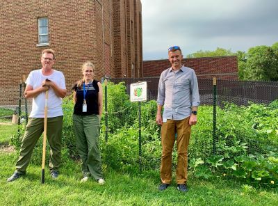 Kane County staff volunteers maintain the onsite garden, which has yielded 251 pounds of produce so far this year for the Batavia Interfaith Food Pantry. 