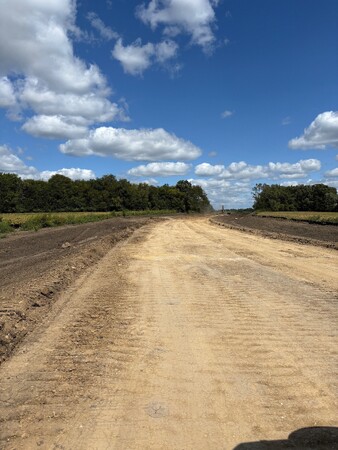 Extension of Bunker Road near the Metra state in LaFox, currently under construction