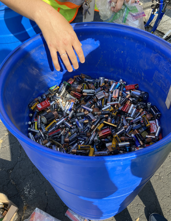 A portion of the batteries collected at the July 2023 recycling event