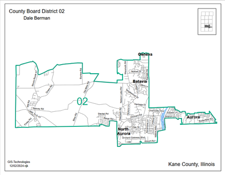Boundaries of Kane County Board District 2