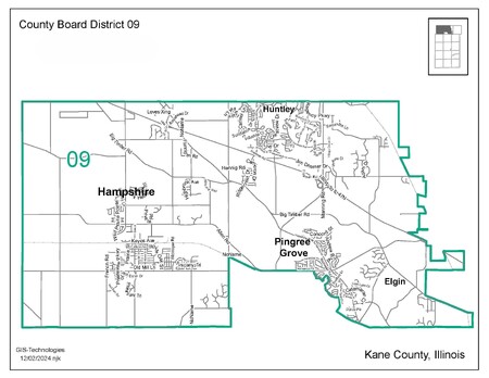 Map of Kane County Board District 9