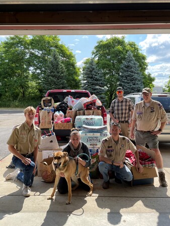 Truckloads of donated food, bedding, cleaning supplies, and toys (the list goes on!) were brought to Kane County Animal Controllity.