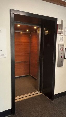 Newly repaired elevator in Building A