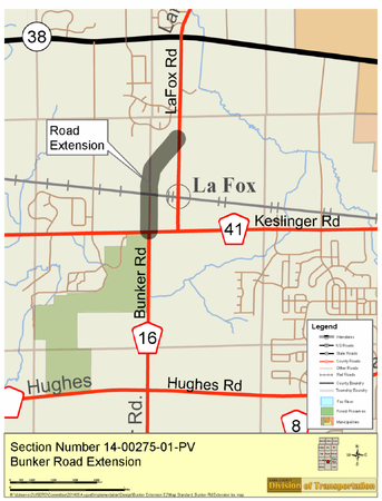 LaFox Road between Keslinger Road and IL Route 38