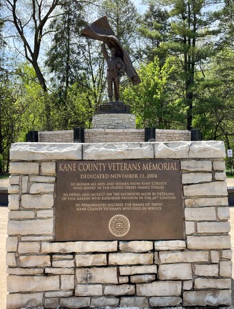 Kane County Veterans Memorial located at the Kane County Government Center campus in Geneva. 