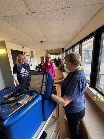 Volunteer Tina Johnson and Kane County Board Chairman Corinne Pierog 