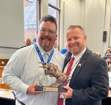 Kane County Veterans Assistance Commission (VAC) Service Officer Nate Johnson with VAC Supt. Jake Zimmerman