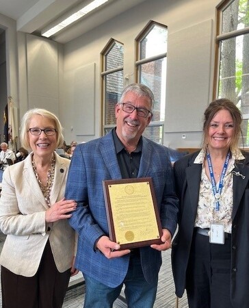 Kane County Board Chairman Corinne Pierog, Steve Pitstick, Board Member and Ag Committee Chair Leslie Juby 