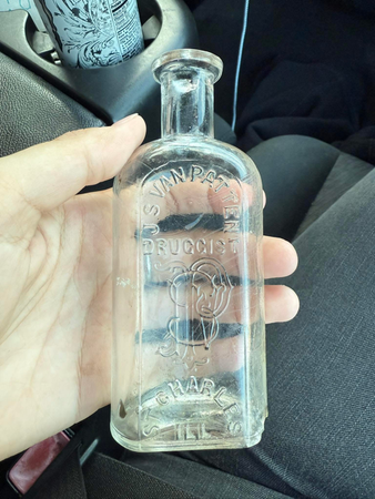 bottle believed to be from J. S. Van Patten & Co., druggists store in St. Charles was recently discovered. 