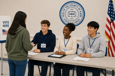High schoolers are invited to take part in a countywide competition to help recruit student election judges  (Digitally generated picture) 