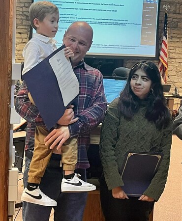 Nico with his father Nicholas Frank and Yaire Cordova.