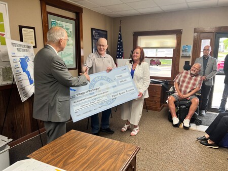 Officials from the Village of Burlington Receive Ceremonial Check from Congressman Foster