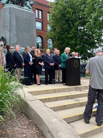 News conference Friday, May 30 on the steps of the Kane County Courthouse in Geneva