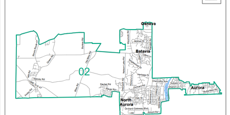 Boundaries of Kane County Board District 2
