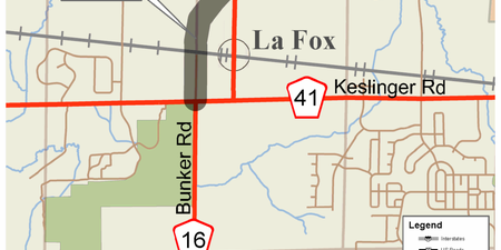 LaFox Road between Keslinger Road and IL Route 38