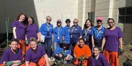 Picture of female inmates and members of the Geneva Garden Club (pictures from Kane County Sheriff's Office)