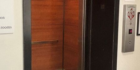 Newly repaired elevator in Building A