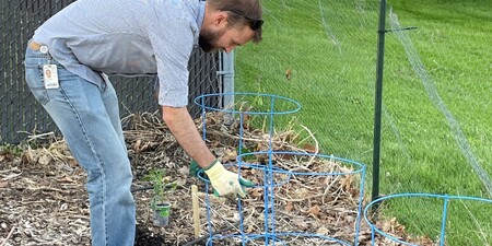 Kane County staff volunteers developed and maintain the 24-by-24-foot garden plot on the Geneva campus. 