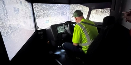 Drivers worked through realistic scenarios including whiteout conditions, icy roads, tire blowouts and pedestrians or animals entering the roadway.