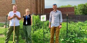 Kane County staff volunteers maintain the onsite garden, which has yielded 251 pounds of produce so far this year for the Batavia Interfaith Food Pantry. 