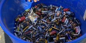 A portion of the batteries collected at the July 2023 recycling event