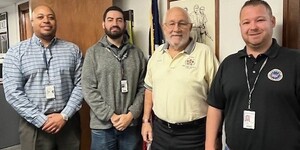 Veterans Service Officer Steven Wells, Veterans Service Officer Jesus Arteaga, FOP's John Stoffa, Veterans Assistance Commission Supt. Jake Zimmerman