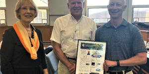 Kane County Board Chair Corinne Pierog, County Board Member Drew Frasz and Former Editor of Kane County Connects Rick Nagel.