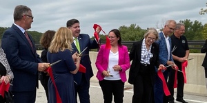 Ribbon cutting on the Longmeadow Parkway Bridge 