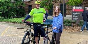 Kane County employees celebrate National Bike to Work Day on May 19. 