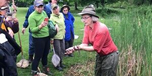 Learning experiences such as this very wet wetlands field trip help participants in the Kane County Certified Naturalist program understand the connections within our local ecosystems.  Photo courtesy of Jim Mikowski