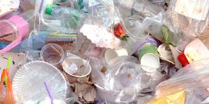 a variety of plastics 