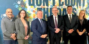 Tour by the State Superintendent of Education Tony Sanders (middle) 