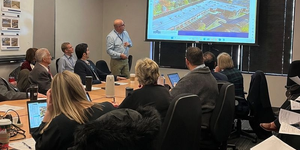 Kane County Board Public Health Committee members during meeting at new satellite building in Elgin 
