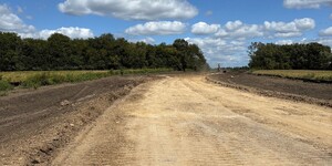 Extension of Bunker Road near the Metra state in LaFox, currently under construction