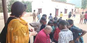 Group picture taken at the mission in India
