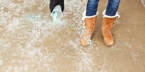 A little goes a long way when it comes to salting your driveway or walkway. 